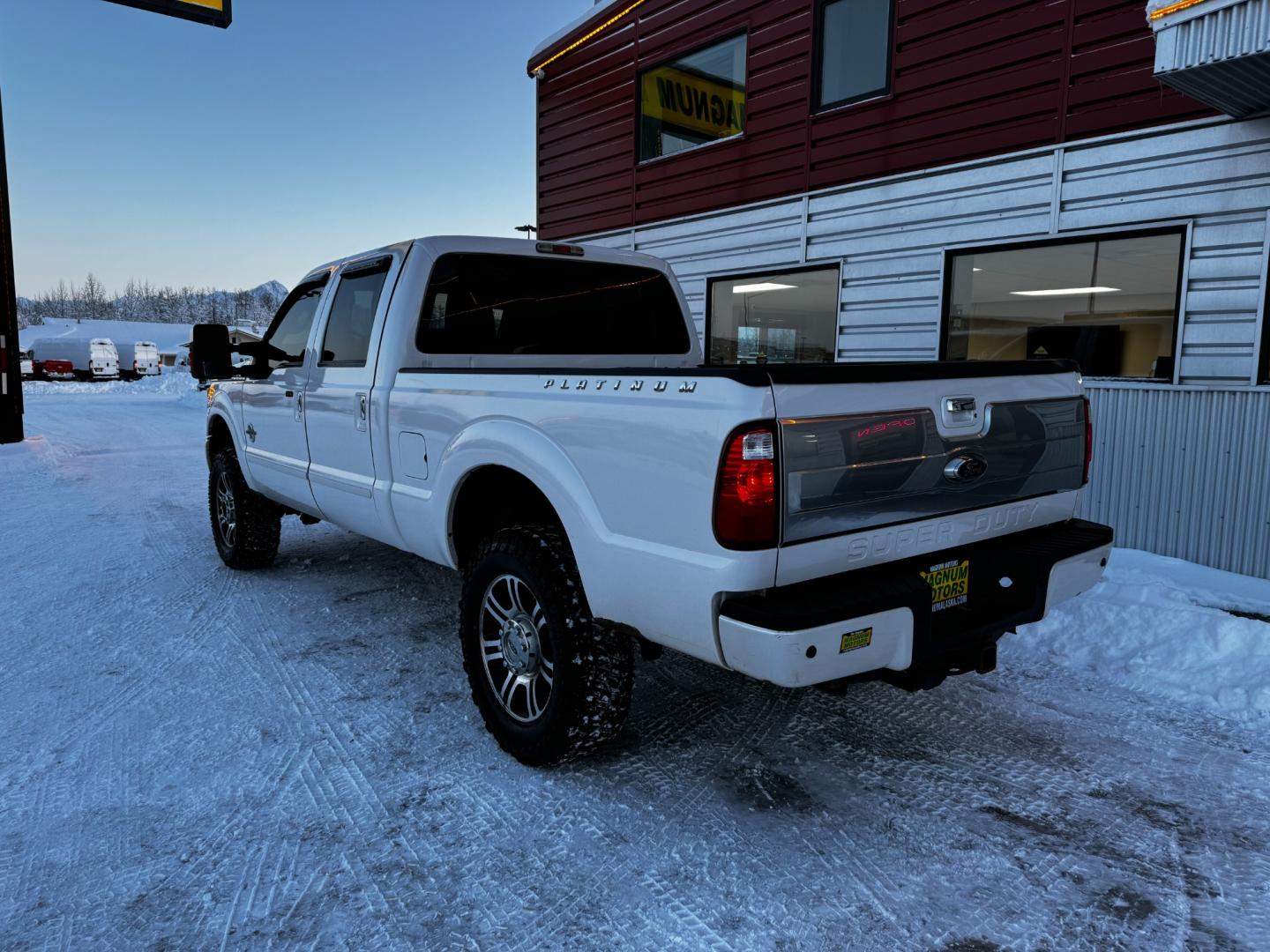 2015 White /Black Leather Ford F-250 SD Platinum Crew Cab 4WD (1FT7W2BT3FE) with an 6.7L V8 OHV 16V DIESEL engine, 6-Speed Automatic transmission, located at 1960 Industrial Drive, Wasilla, 99654, (907) 274-2277, 61.573475, -149.400146 - All the power and comfort you need to haul whatever you want and in style. This Platinum edition is the top of the line with all the creature comforts you could expect from luxury vehicle - Photo#2